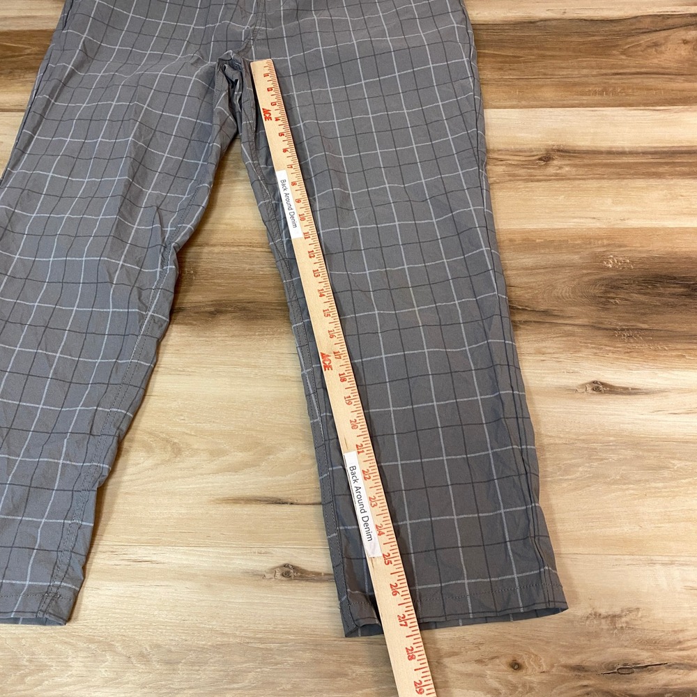 BRIXTON Steady Loose Fit Plaid Cargo Pants Mens Large Gray Nylon Blend Belted - Picture 5 of 9